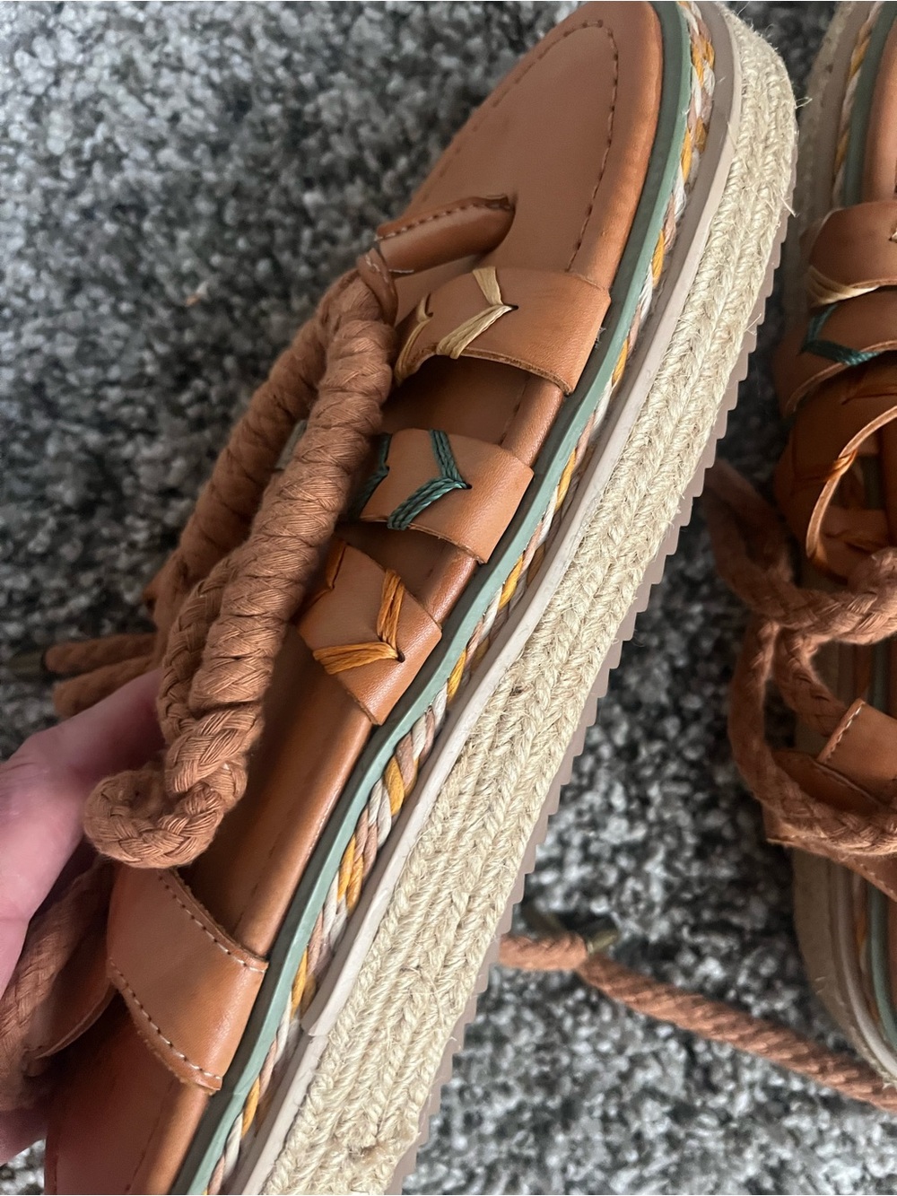 Farm Rio Rope Tie platform sandals. Size 10 - Picture 3 of 6